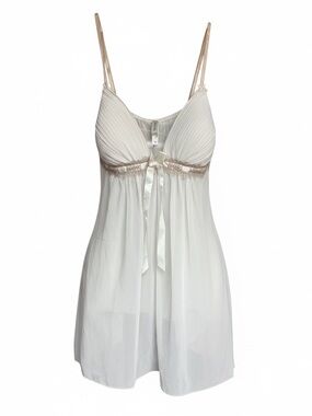 Jessica White Chemise with Champagne Lace Accents